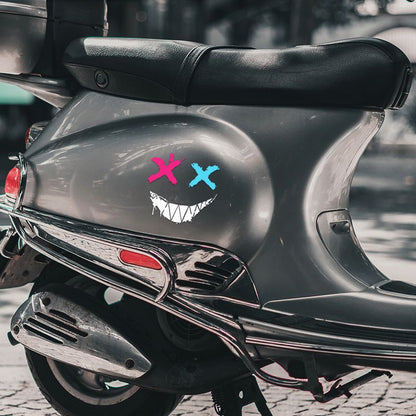 Devil Smiley Face XX Eye Personality Expression Stickers Creative Motorcycle Helmet Skateboard Body Glass Reflective Decorative Stickers