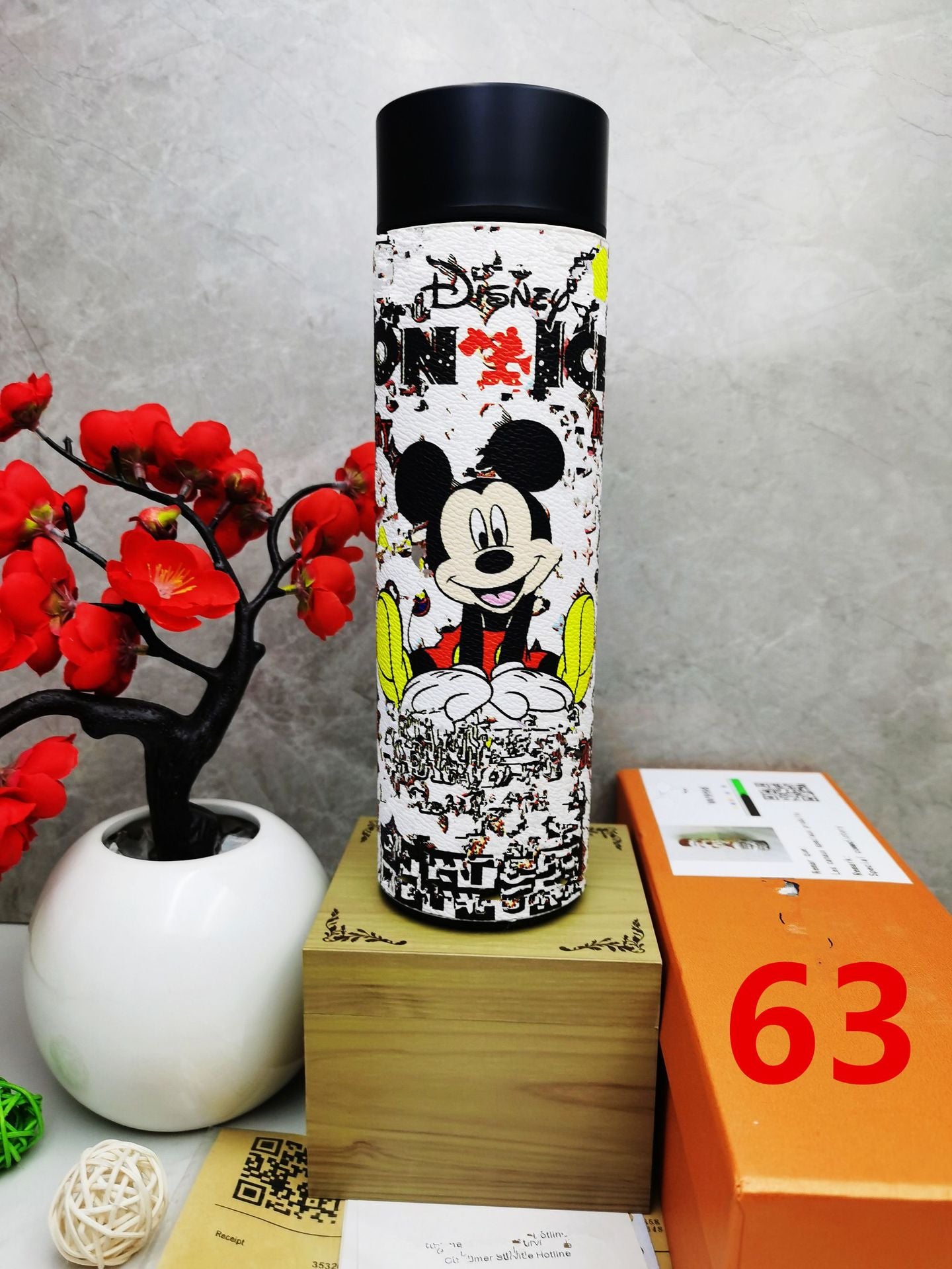 Cross-Border LED Random Temperature Display304Stainless Steel Thermos Cup Car-mounted Household Leather Case Gift Cup 500ML