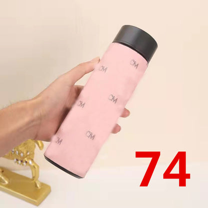 Cross-Border LED Random Temperature Display304Stainless Steel Thermos Cup Car-mounted Household Leather Case Gift Cup 500ML
