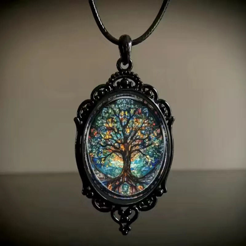 European and American Cross-Border New Necklace Retro Gothic Bat Cross Witch Halloween Pendant Necklace Jewelry
