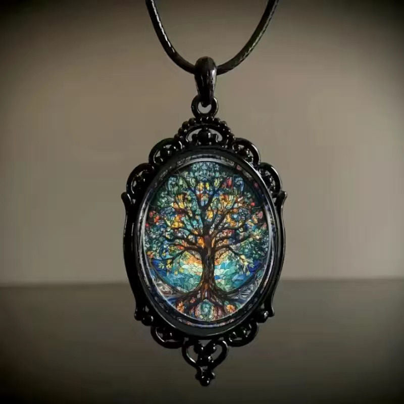 European and American Cross-Border New Necklace Retro Gothic Bat Cross Witch Halloween Pendant Necklace Jewelry
