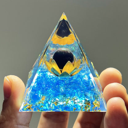 Pyramid Desktop High-end Ornament Birthday Gift Fish Tank Landscaping Car Decoration Resin Epoxy+Crystal Ball/Stone