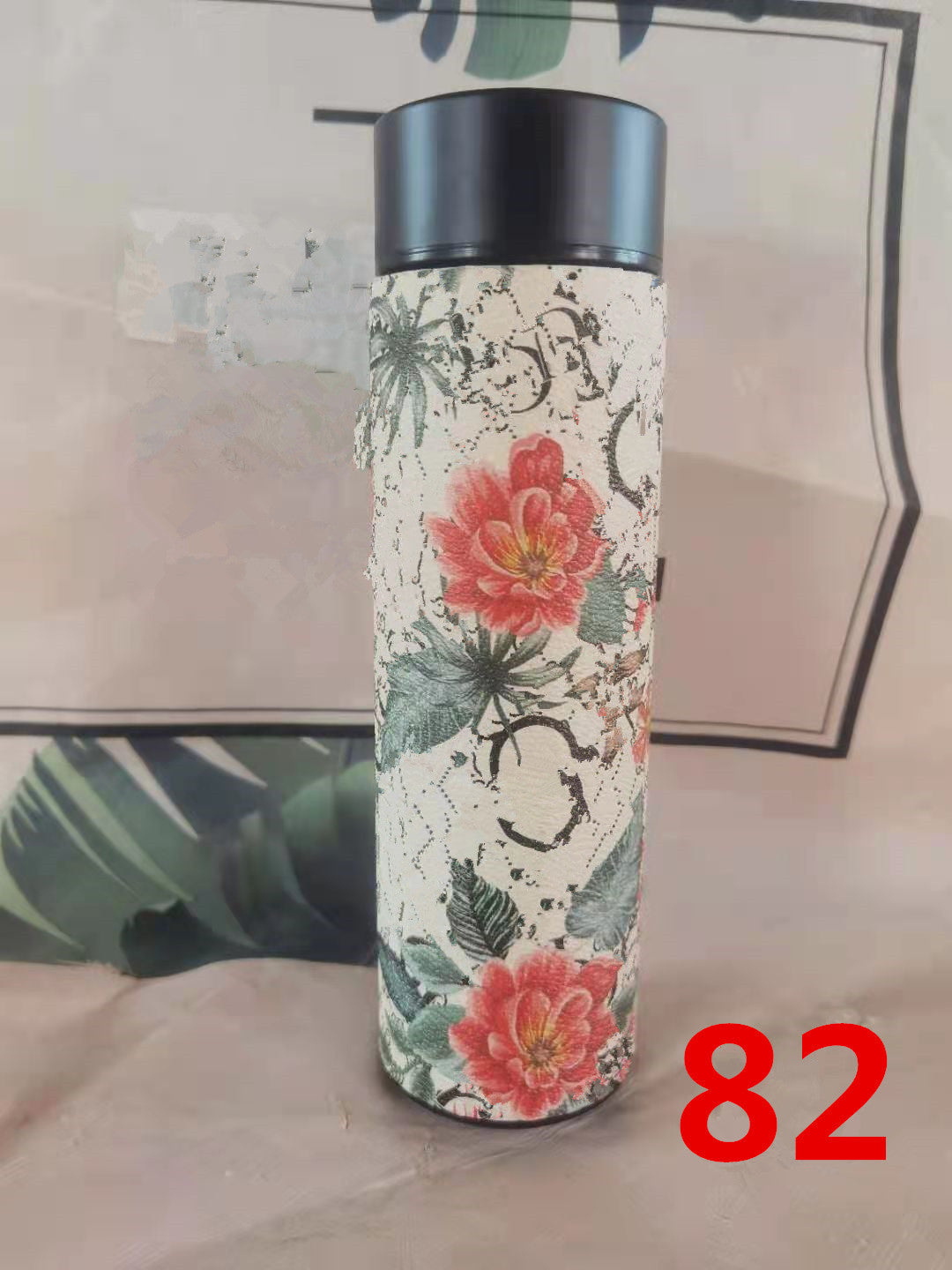Cross-Border LED Random Temperature Display304Stainless Steel Thermos Cup Car-mounted Household Leather Case Gift Cup 500ML