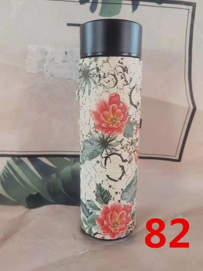 Cross-Border LED Random Temperature Display304Stainless Steel Thermos Cup Car-mounted Household Leather Case Gift Cup 500ML