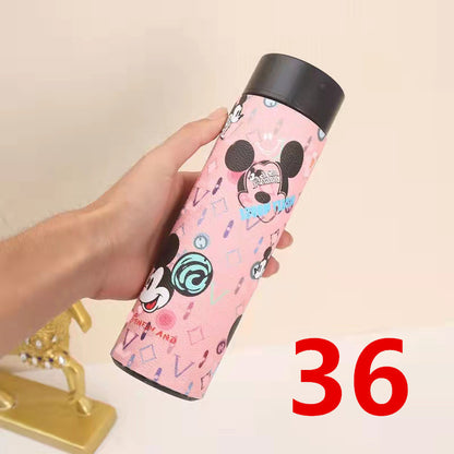Cross-Border LED Random Temperature Display304Stainless Steel Thermos Cup Car-mounted Household Leather Case Gift Cup 500ML