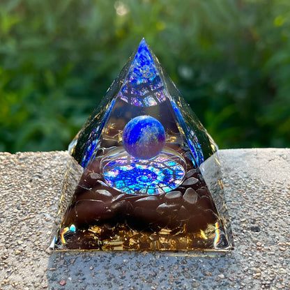 Pyramid Desktop High-end Ornament Birthday Gift Fish Tank Landscaping Car Decoration Resin Epoxy+Crystal Ball/Stone