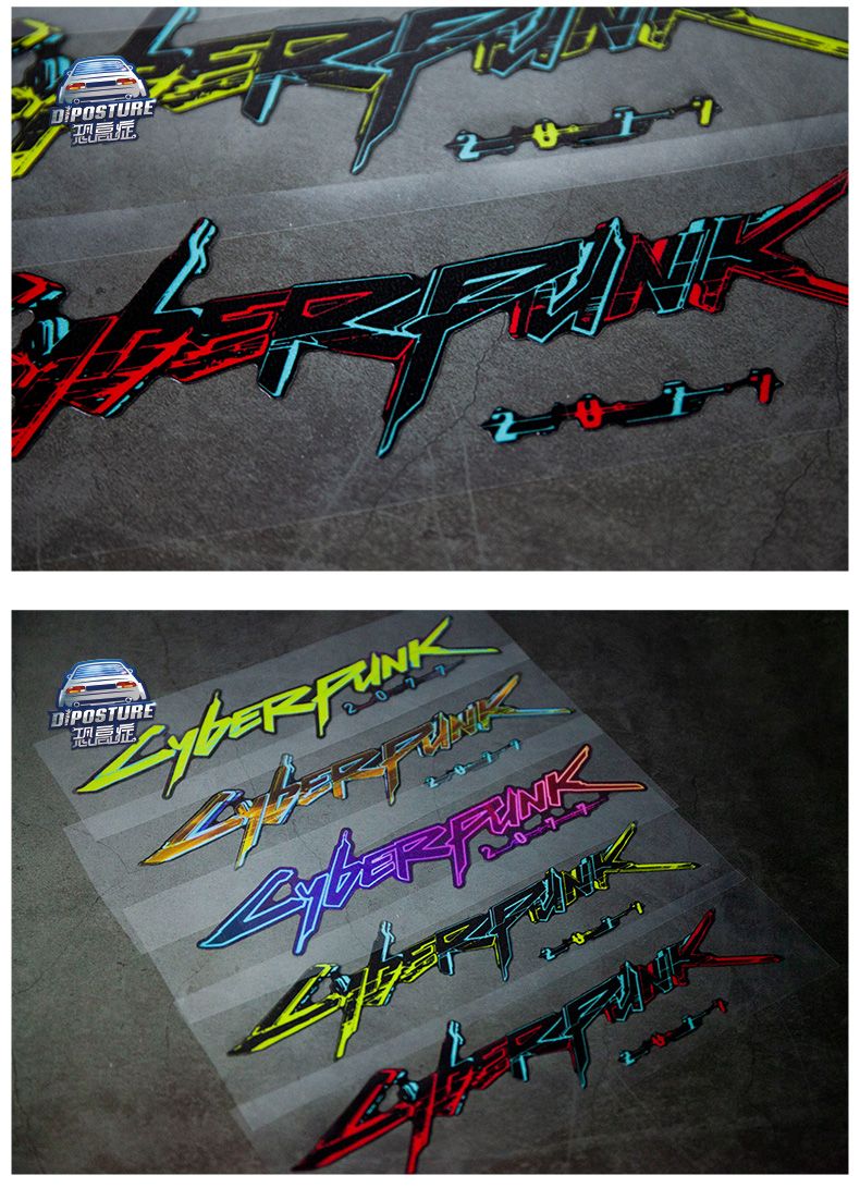 Cyberpunk2077Car Stickers Electric Vehicle Motorcycle Body Stickers Computer Case Luggage Reflective Car Stickers